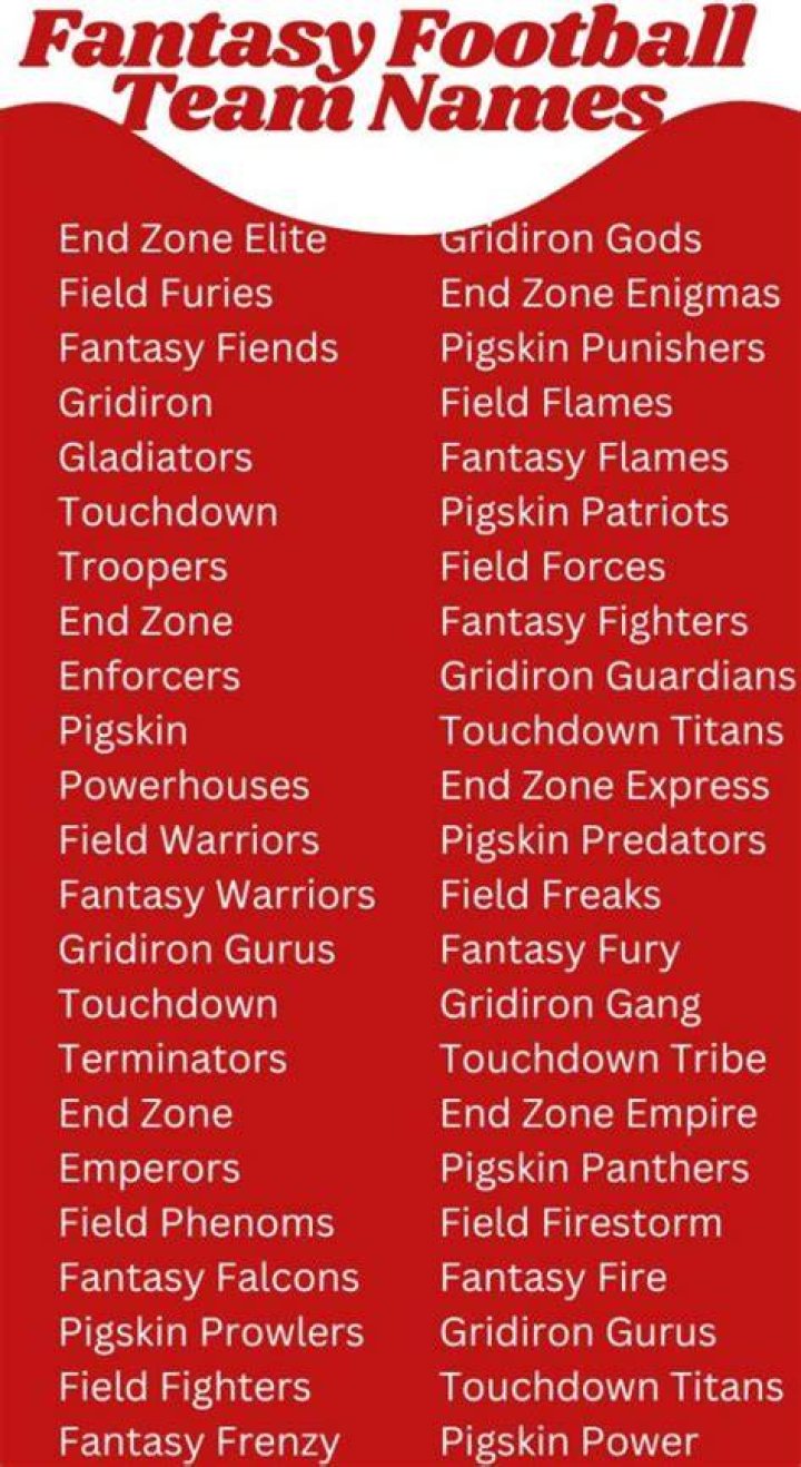Funny Female Fantasy Football Team Names