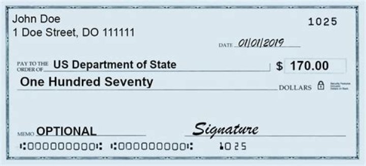 How to write check for passport renewal