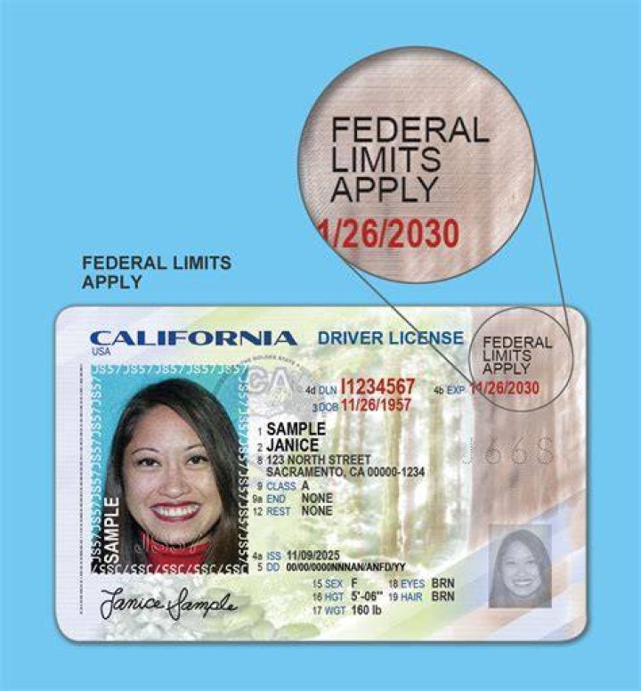 What does federal limits apply mean on a drivers license in california
